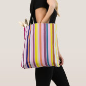 Sac fourre-tout à rayures verticales colorées (De près)