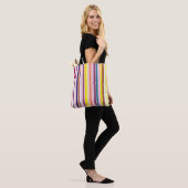Sac fourre-tout à rayures verticales colorées (Sur le modèle)