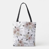 Sac fourre-tout à rose watercolor monogrammé (Dos)