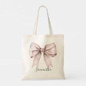 sac fourre-tout à ruban rose (Dos)