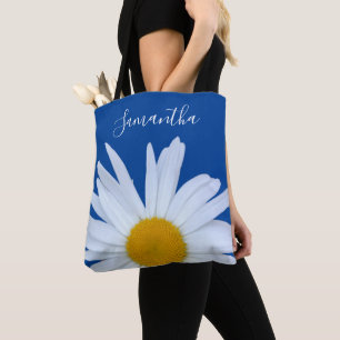 Sac fourre-tout à script blanc bleu bleu marine
