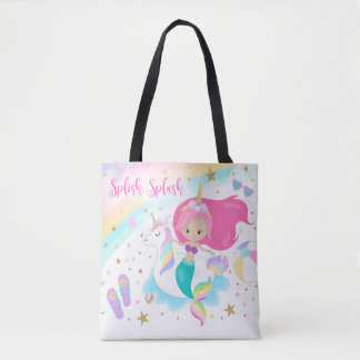 Sac fourre-tout à sirène et à licorne