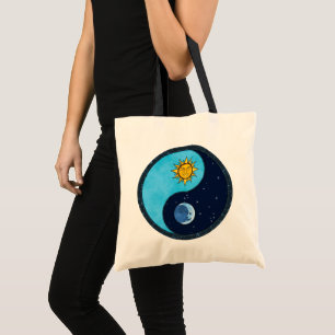 Sac fourre-tout à symbole de Yin Yang de lune de