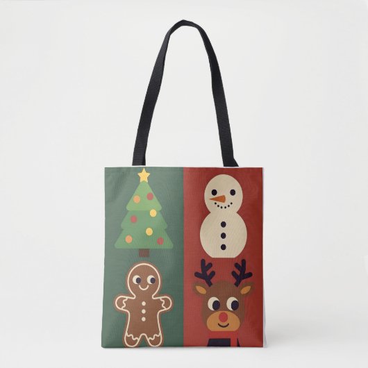 Sac fourre-tout à thème Noël rétro (Devant)