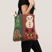 Sac fourre-tout à thème Noël rétro (De près)