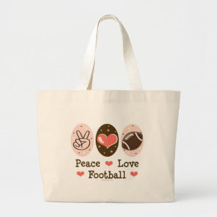 Sac fourre-tout à toile du football d'amour de