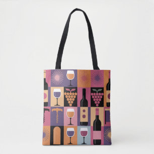 Sac fourre-tout à vin Retro Bauhaus - Rose & Viole