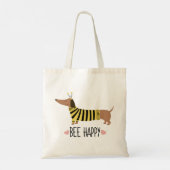 Sac fourre-tout abeille joyeuse teckel (Dos)