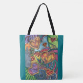 Sac fourre-tout abstrait à coeurs (Devant)