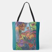 Sac fourre-tout abstrait à coeurs (Dos)