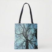 Sac fourre-tout Abstrait gothique Bleu Arbre Noir (Devant)