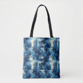Sac fourre-tout Abstrait monochromatique bleu (Devant)