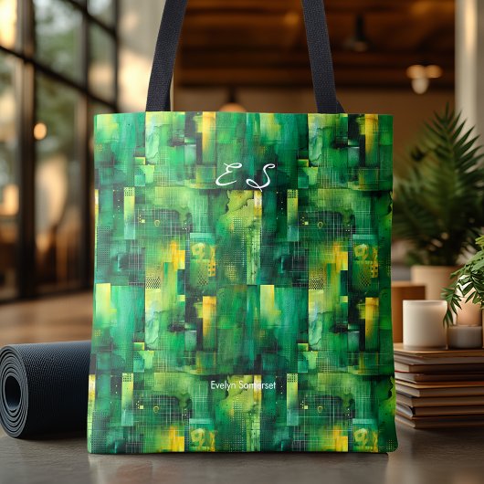 Sac fourre-tout Abstrait monochromatique vert