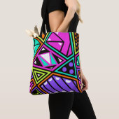 sac fourre-tout abstrait néon (De près)