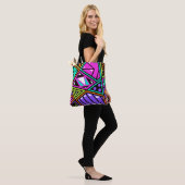 sac fourre-tout abstrait néon (Sur le modèle)