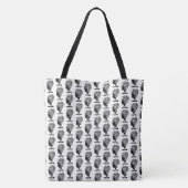Sac fourre-tout abstrait noir et blanc Zentangle (Dos)