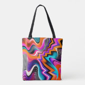 Sac fourre-tout abstrait zigzag psychédélique (Dos)