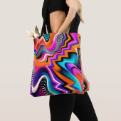 Sac fourre-tout abstrait zigzag psychédélique (De près)