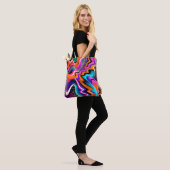 Sac fourre-tout abstrait zigzag psychédélique (Sur le modèle)