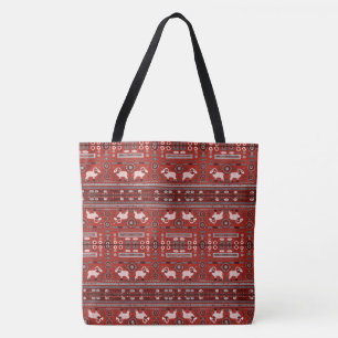 Sac fourre-tout africain contemporain - Rouge et b