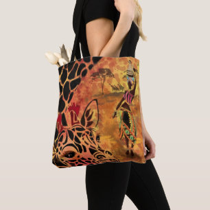 Sac fourre-tout africain pour filles et girafe