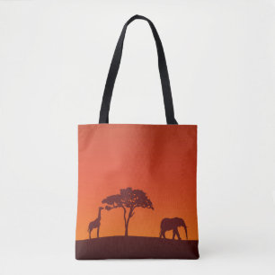 Sac fourre-tout Africain Safari Silhouette All-Ove
