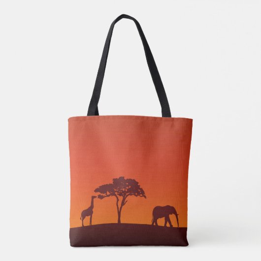 Sac fourre-tout Africain Safari Silhouette All-Ove (Dos)