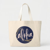Sac fourre-tout Aloha bleu foncé or avec thème Kai (Devant)