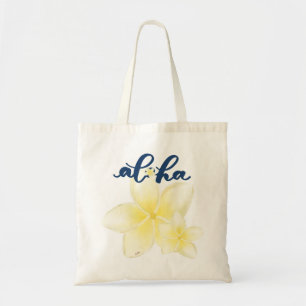 Sac fourre-tout Aloha Plumeria (dos blanc)