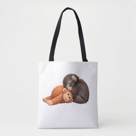 Sac fourre-tout amis singes mignons – Bébé singe a (Devant)