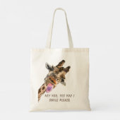 Sac fourre-tout amusant avec PlayfulGiraffe - Text (Dos)
