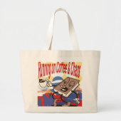 Sac fourre-tout amusant - Courir sur le café et le (Devant)