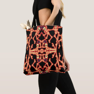 Sac fourre-tout amusant d'Halloween de squelettes