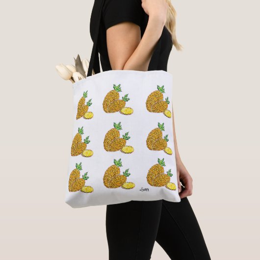 Sac fourre-tout : ananas (De près)