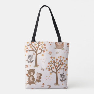 Sac fourre-tout animal de la forêt d'automne