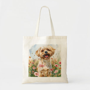 Sac fourre-tout aquarelle maltais