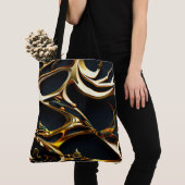 Sac fourre-tout arabesque noir et or (De près)