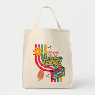 Sac fourre-tout arc-en-ciel d'été rétro
