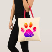Sac fourre-tout arc-en-ciel et pawprints (Devant (produit))