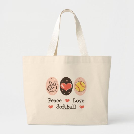 Sac fourre-tout au base-ball d'amour de paix (Devant)