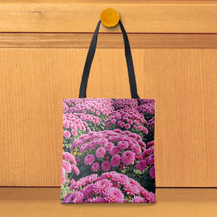 Sac fourre-tout aux chrysanthèmes roses