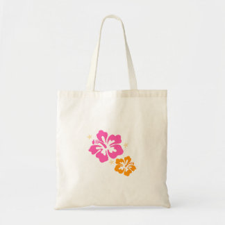Sac fourre-tout aux fleurs d'hibiscus rose et oran