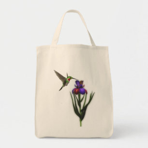 Sac fourre-tout aux fleurs d'Iris de colibri