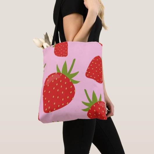 Sac fourre-tout aux fraises (De près)