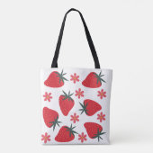 Sac fourre-tout aux fraises simples rose vert roug (Dos)