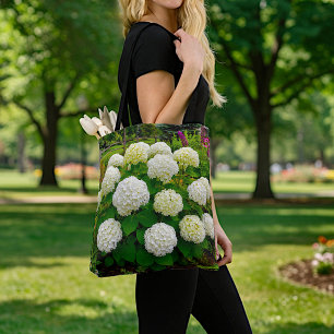 Sac fourre-tout aux hortensias blancs