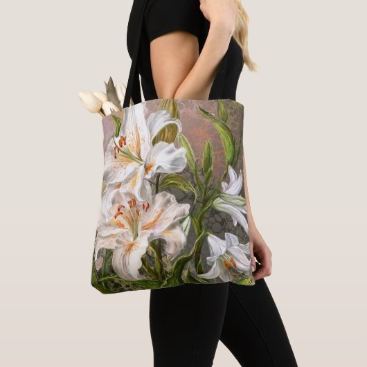 Sac fourre-tout aux lys blancs (De près)