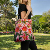 Sac fourre-tout aux lys roses