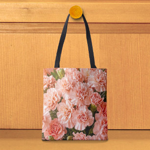 Sac fourre-tout aux oeillets rose pâle