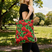Sac fourre-tout aux œillets rouges